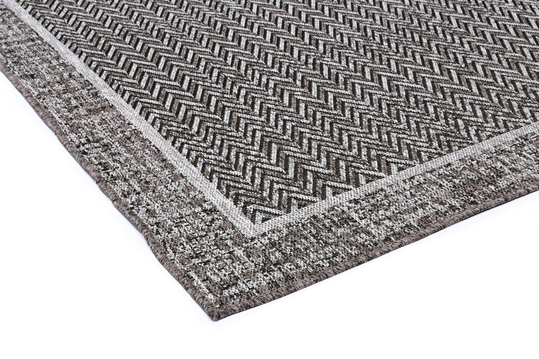 Capri Black Natural Boarder Rug - DLB Furniture
