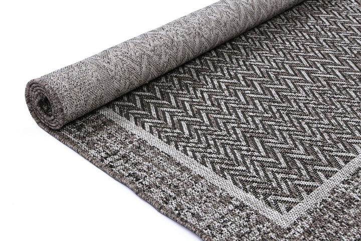 Capri Black Natural Boarder Rug - DLB Furniture