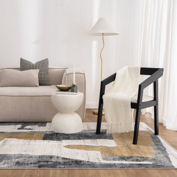 Chateau Shapes Grey Gold Rug - CH06 - DLB Furniture