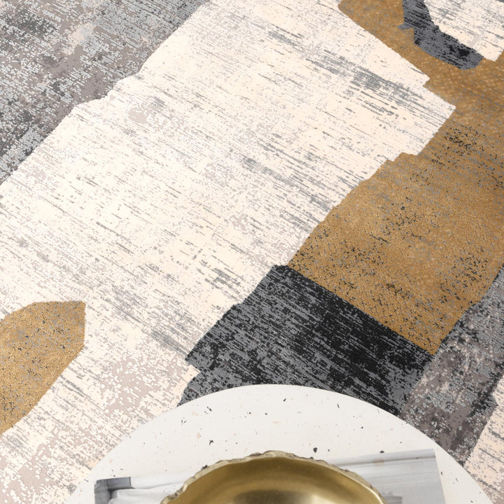 Chateau Shapes Grey Gold Rug - CH06 - DLB Furniture