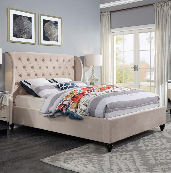 Colima Velvet Queen Bed Frame - DLB Furniture