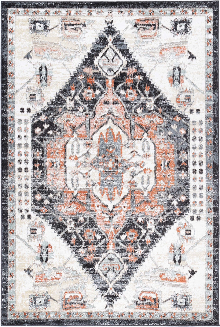 Estate Fair Field Traditional Black Rug - 03CREA