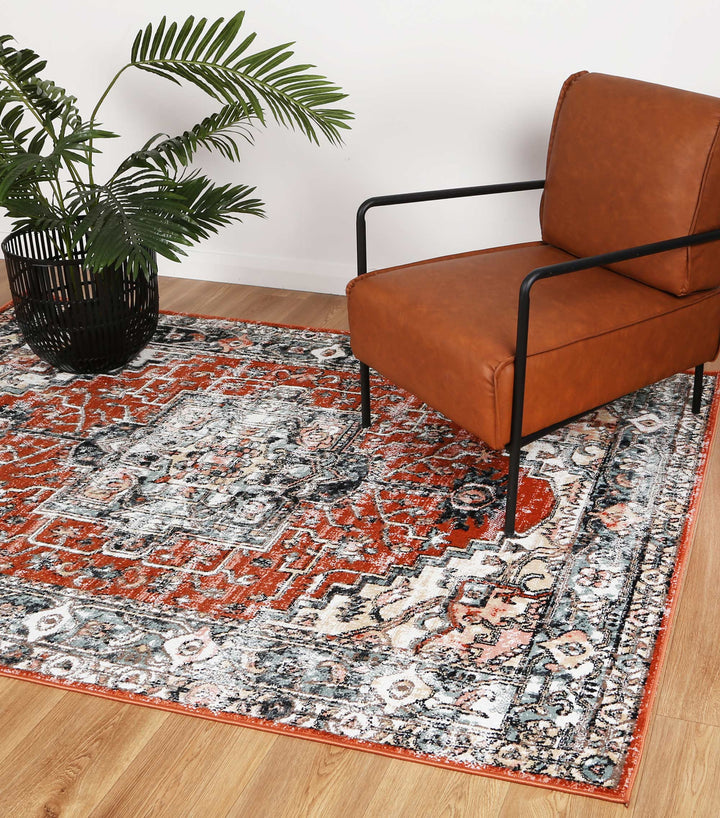 Estate Atherton Traditional Terracotta Rug - DLB Furniture