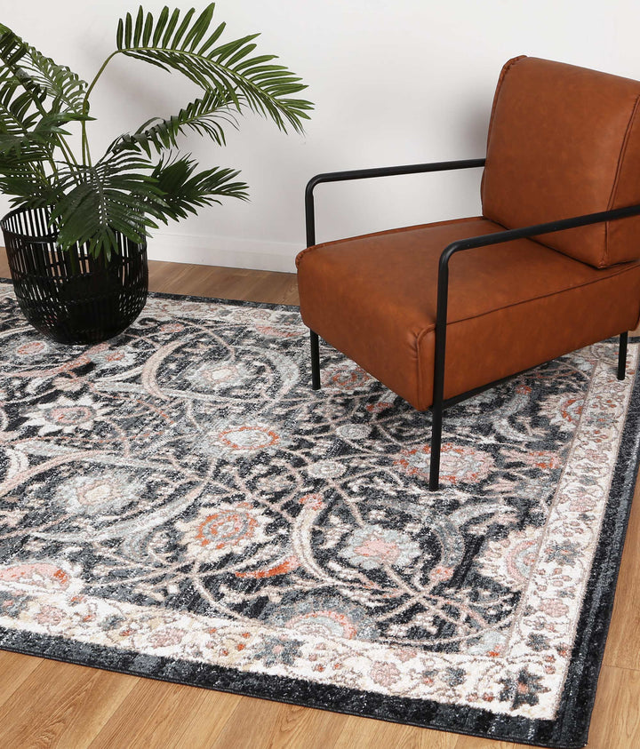 Estate Mylestone Traditional Charcoal Rug - DLB Furniture