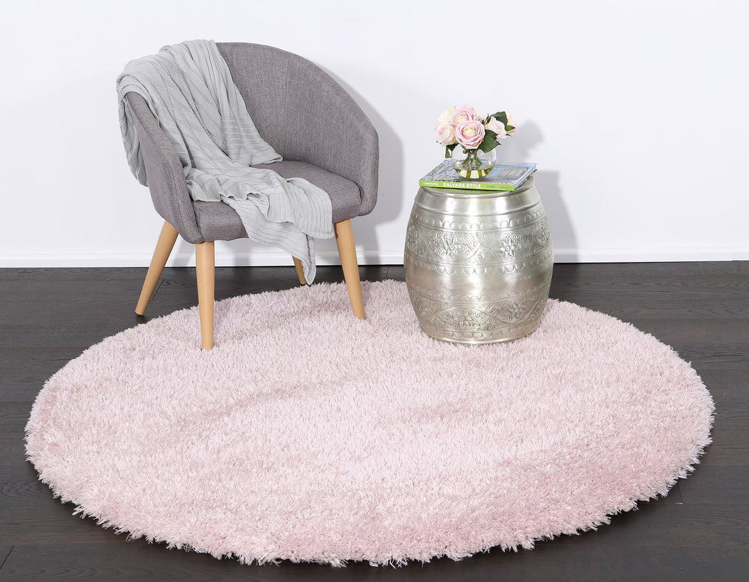 Flokati Super Soft Ultra Thick Pink Shaggy Round Rug - DLB Furniture