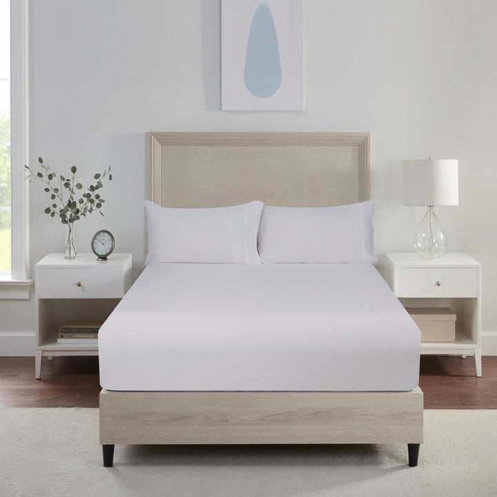 TENCEL™ Lyocell Fibre Fitted Sheet White Queen - DLB Furniture