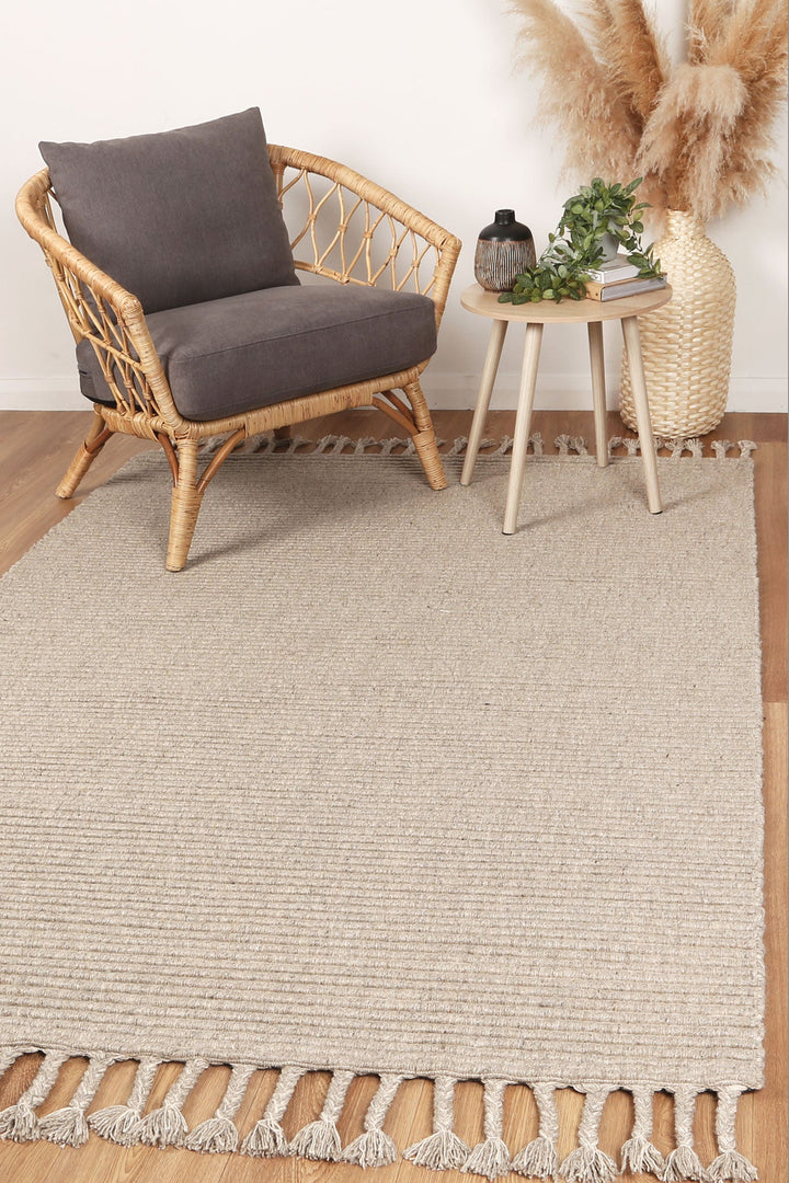 Goa Textured Wool Blend Ash Rug - DLB Furniture