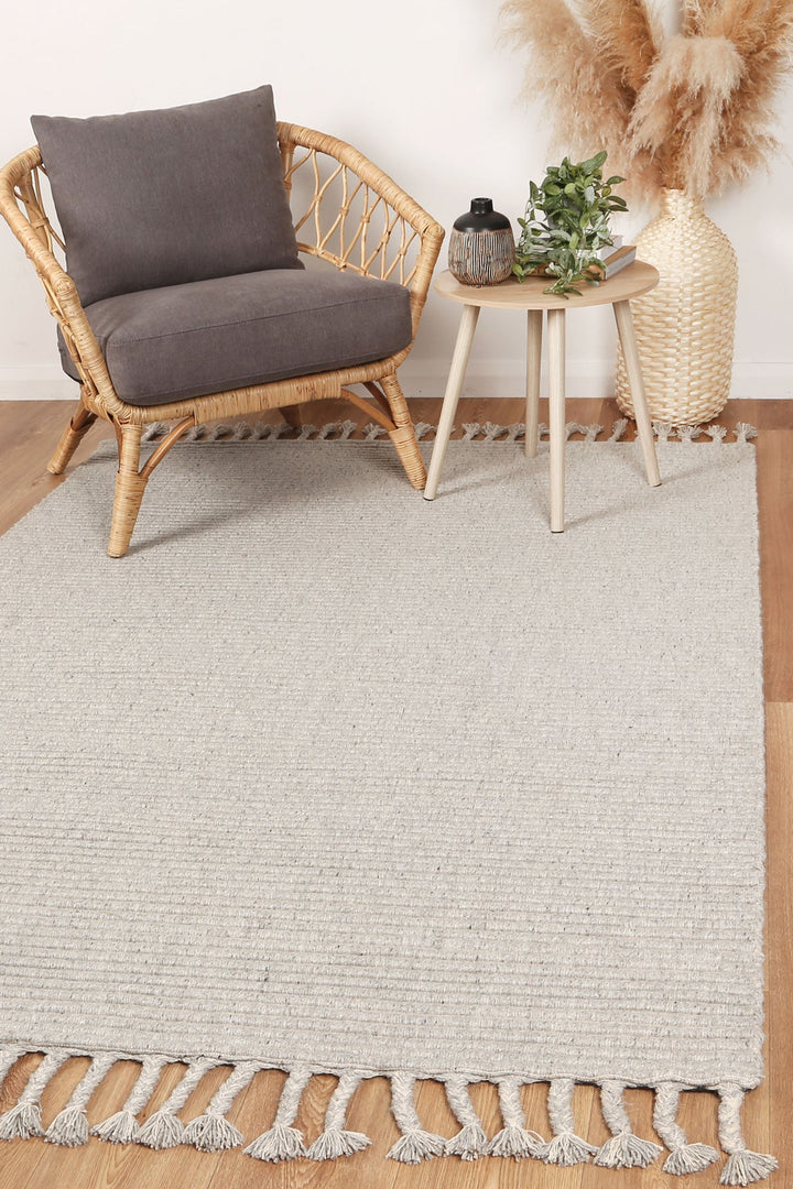 Goa Textured Wool Blend Grey Rug - DLB Furniture