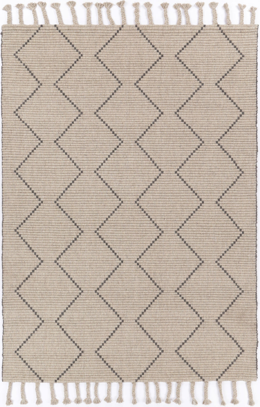 Goa Zig-Zag Wool Blend Ash Rug - DLB Furniture