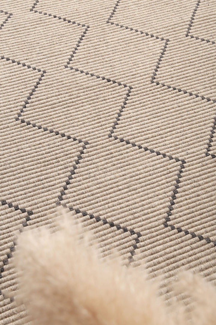 Goa Zig-Zag Wool Blend Ash Rug - DLB Furniture