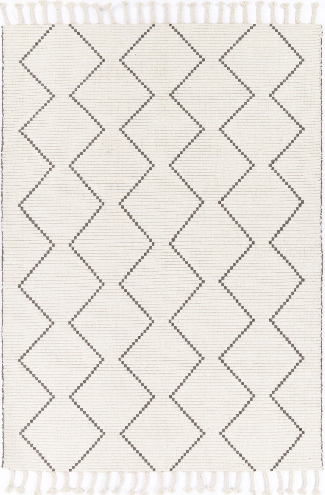 Goa Zig-Zag Wool Blend Cream Rug - DLB Furniture
