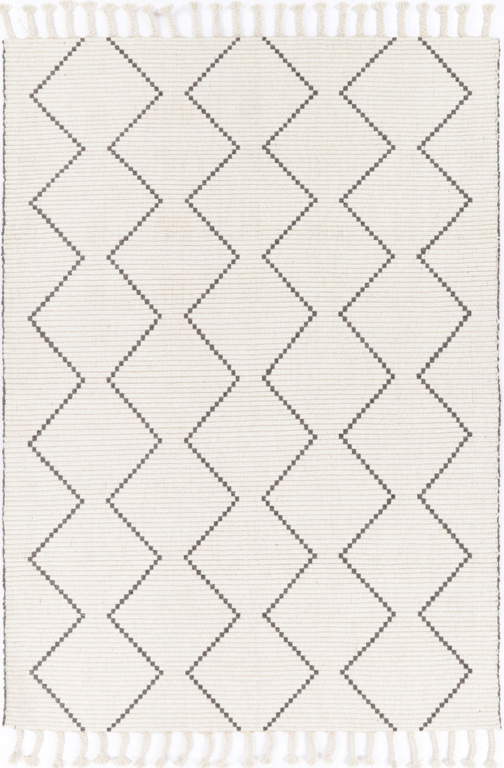 Goa Zig-Zag Wool Blend Cream Rug - DLB Furniture