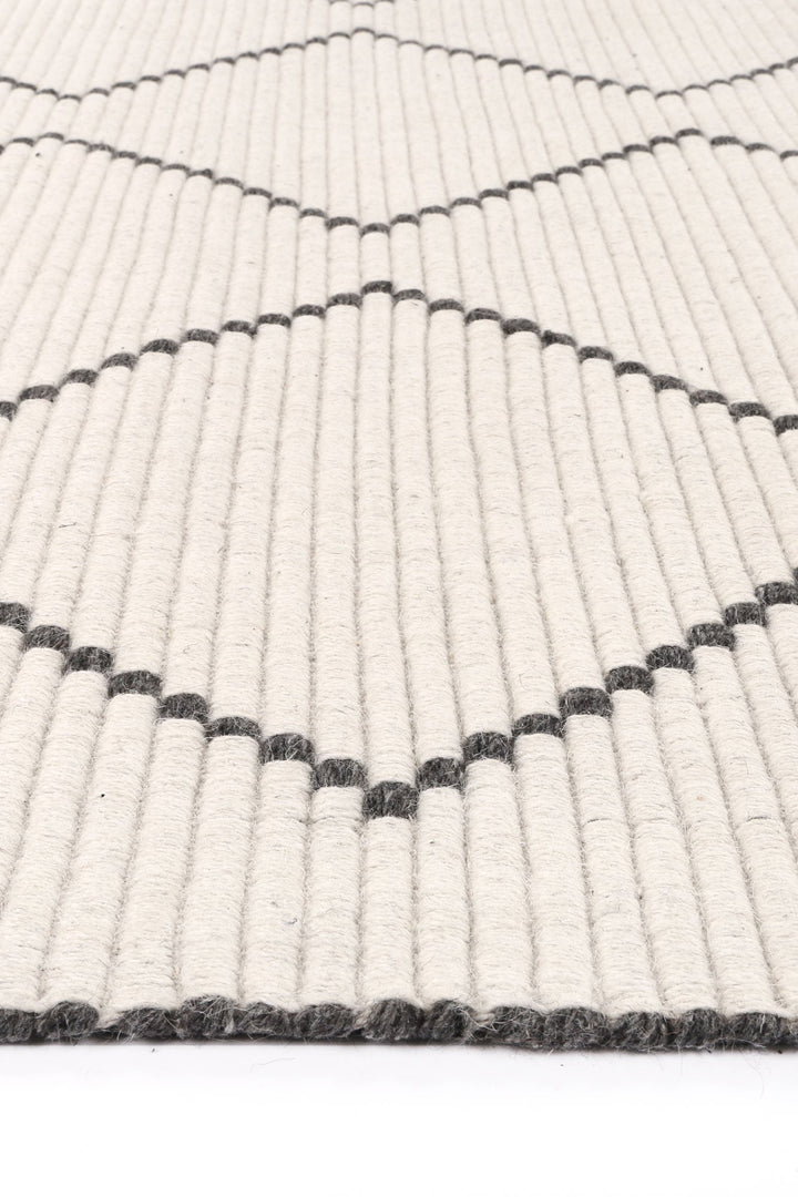Goa Zig-Zag Wool Blend Cream Rug - DLB Furniture