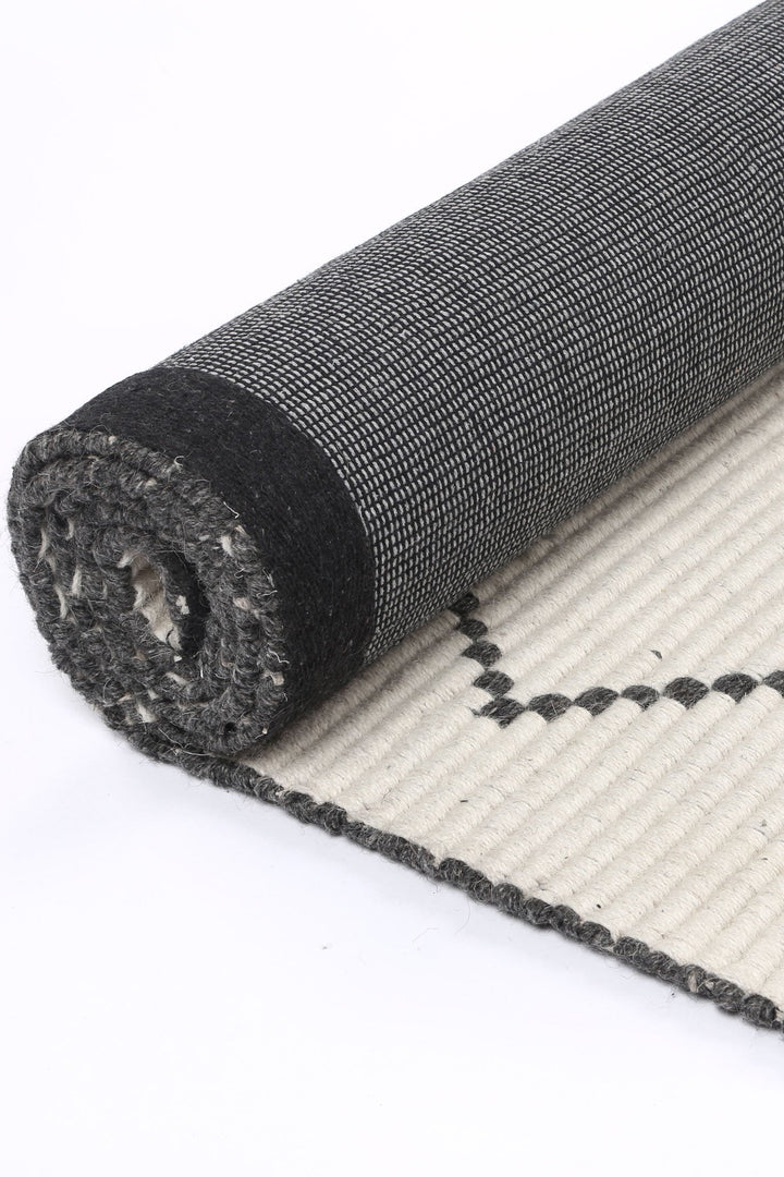Goa Zig-Zag Wool Blend Cream Rug - DLB Furniture