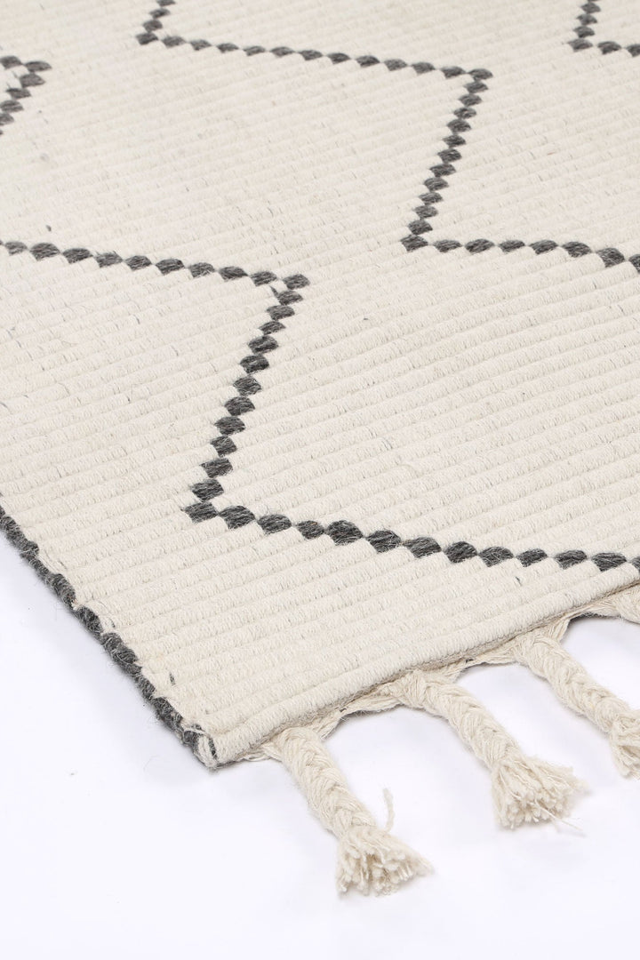 Goa Zig-Zag Wool Blend Cream Rug - DLB Furniture