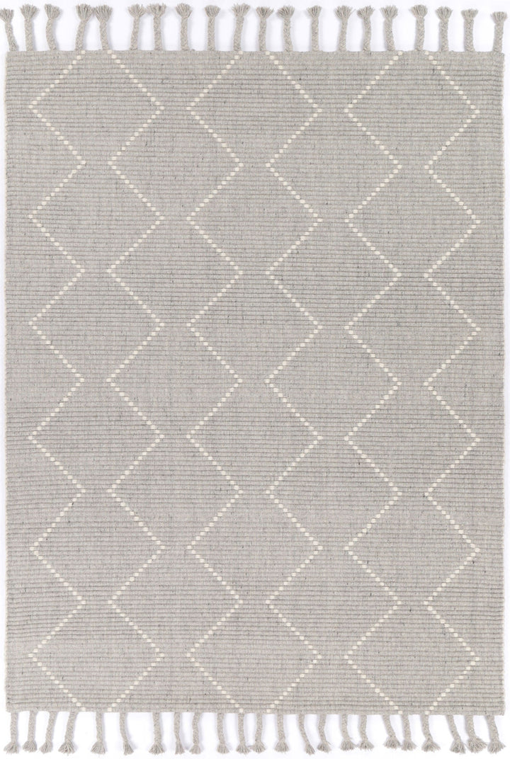 Goa Zig-Zag Wool Blend Grey Rug - DLB Furniture