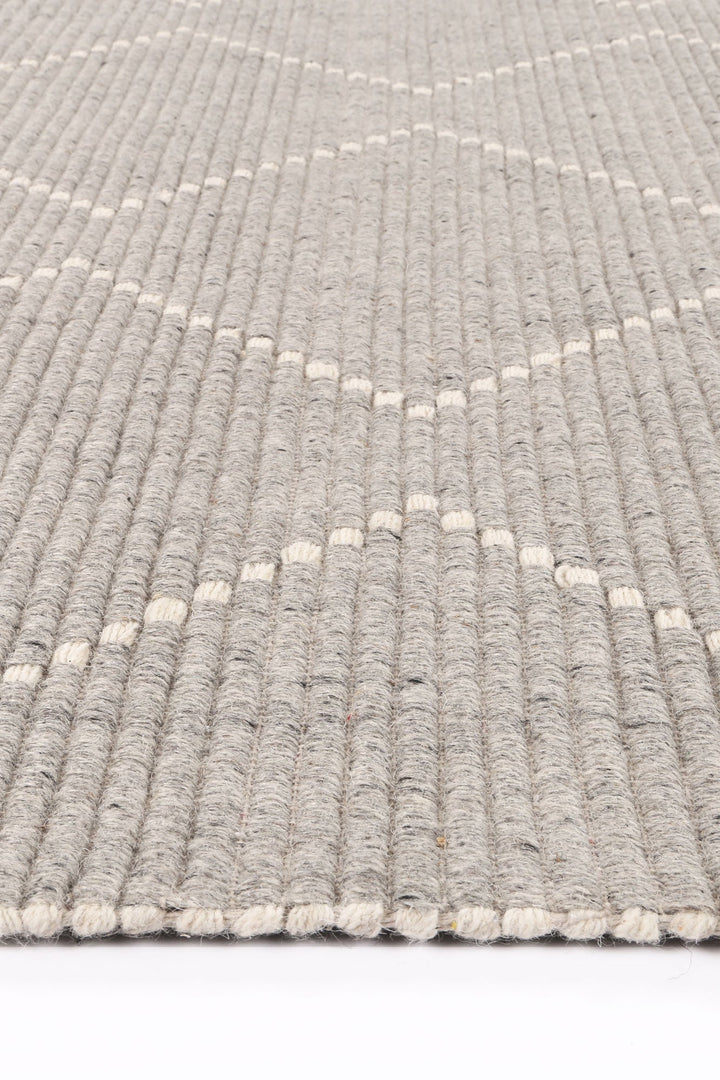 Goa Zig-Zag Wool Blend Grey Rug - DLB Furniture