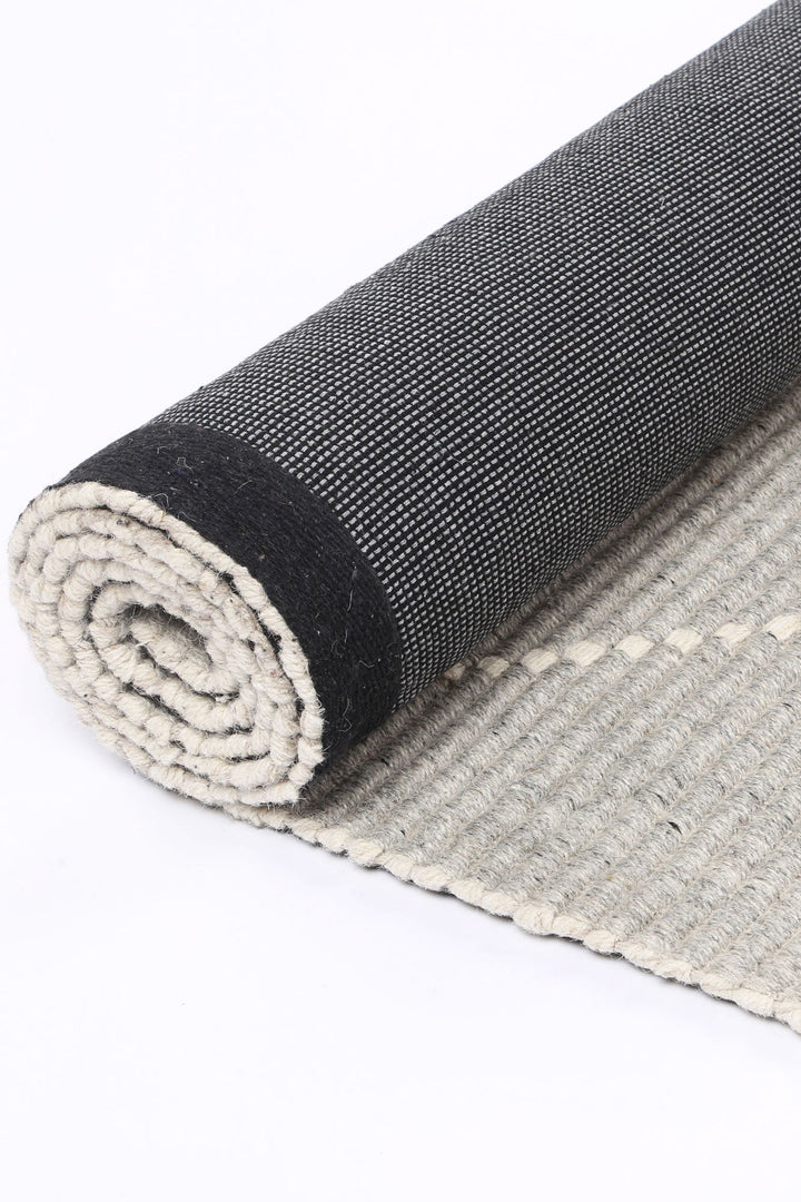 Goa Zig-Zag Wool Blend Grey Rug - DLB Furniture