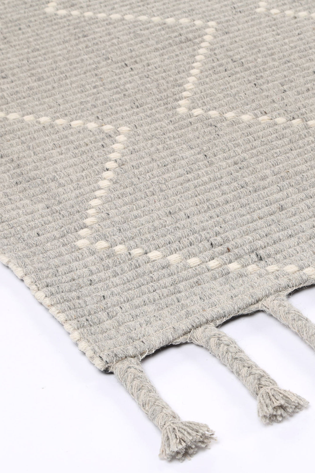 Goa Zig-Zag Wool Blend Grey Rug - DLB Furniture