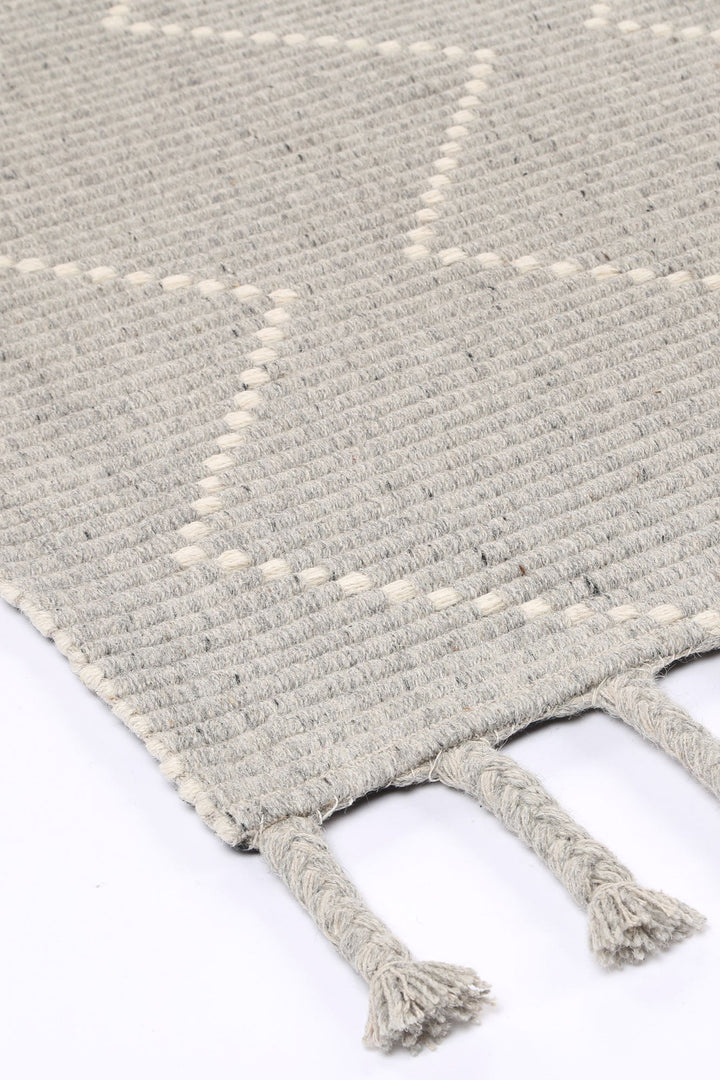 Goa Zig-Zag Wool Blend Grey Rug - DLB Furniture