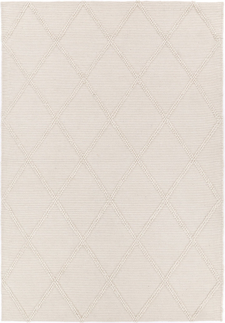 Goa Lattice Wool Blend Cream Rug (No Tassel) - DLB Furniture
