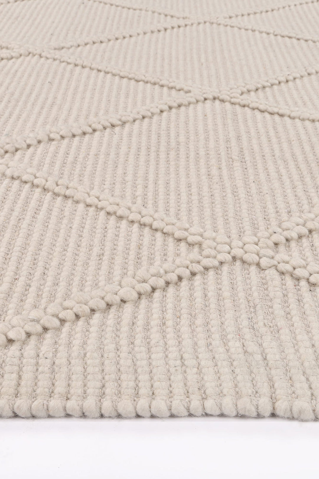 Goa Lattice Wool Blend Cream Rug (No Tassel) - DLB Furniture