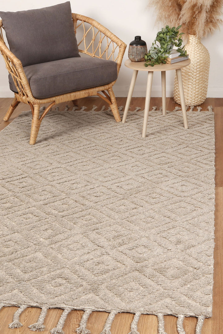 Goa Diamond Wool Blend Ash Rug - DLB Furniture