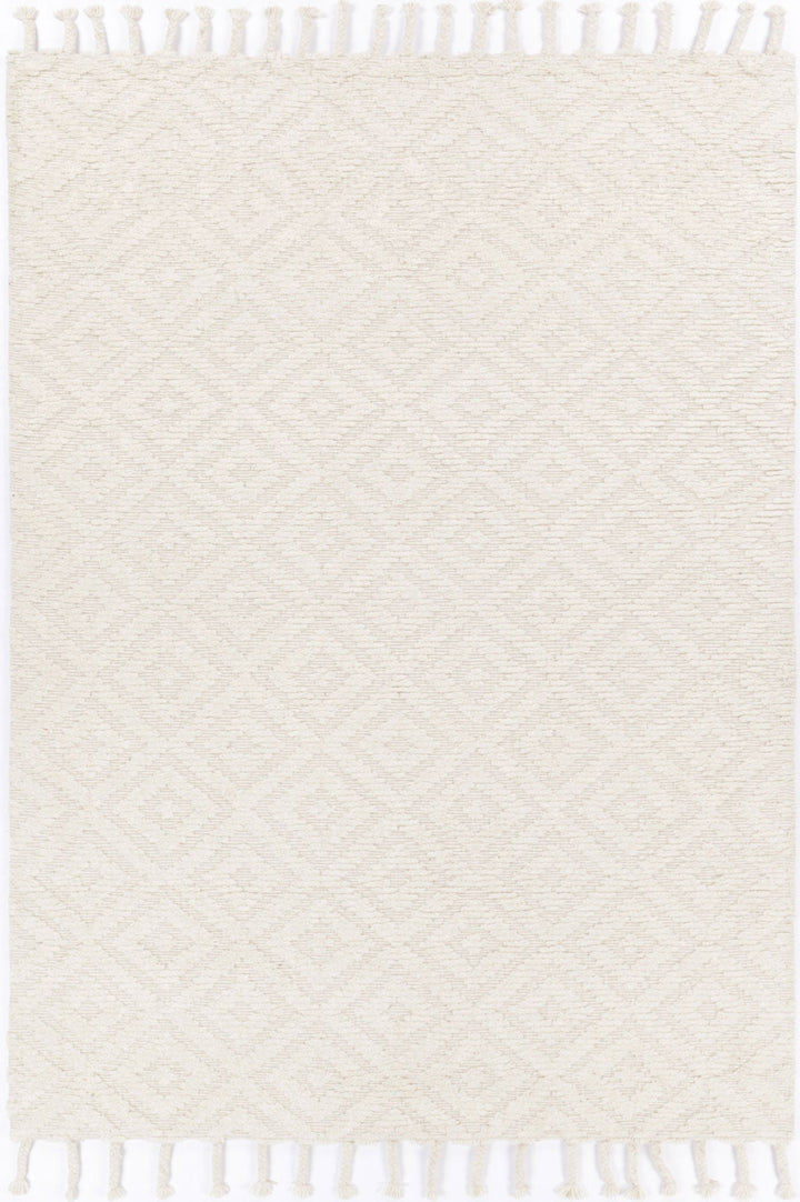 Goa Diamond Wool Blend Cream Rug - DLB Furniture