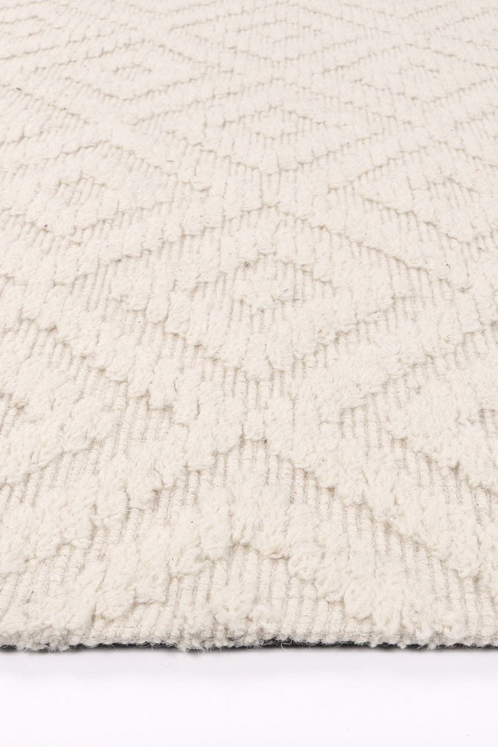 Goa Diamond Wool Blend Cream Rug - DLB Furniture