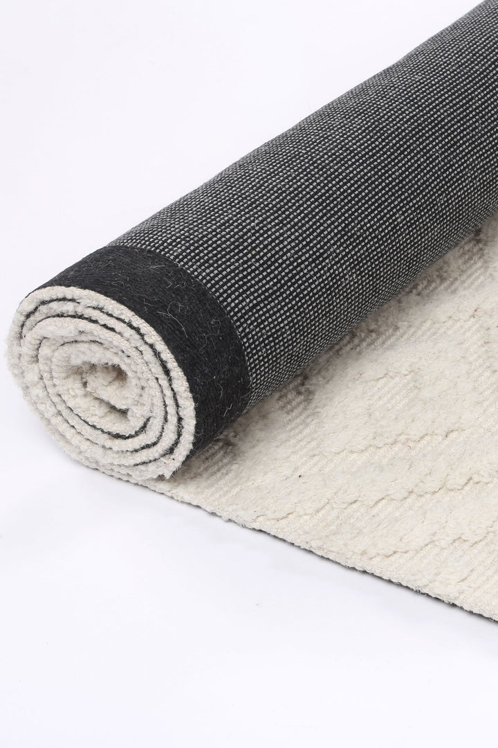 Goa Diamond Wool Blend Cream Rug - DLB Furniture