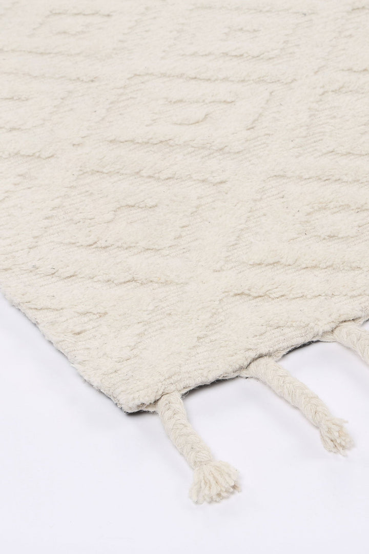 Goa Diamond Wool Blend Cream Rug - DLB Furniture