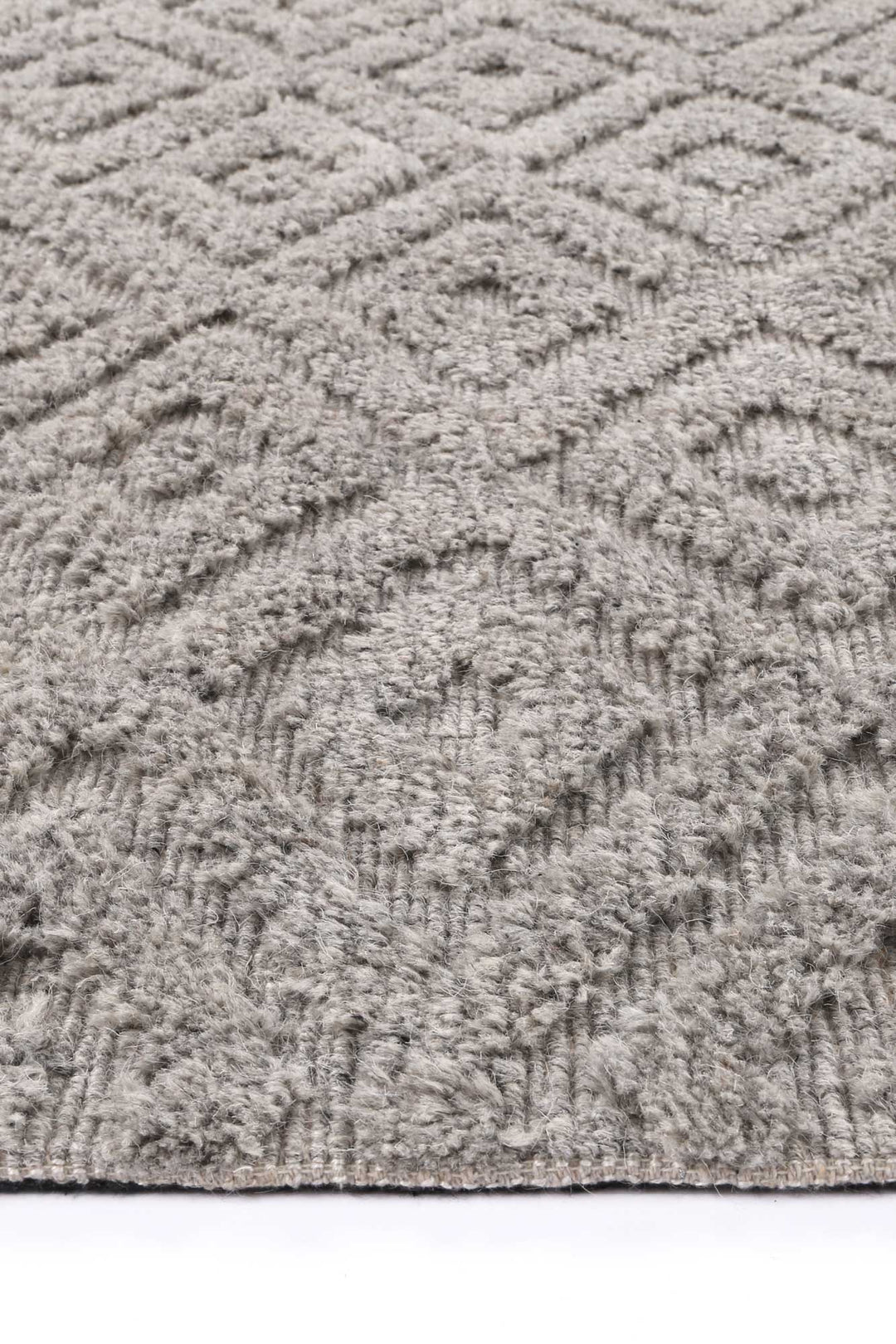 Goa Diamond Wool Blend Grey Rug - DLB Furniture