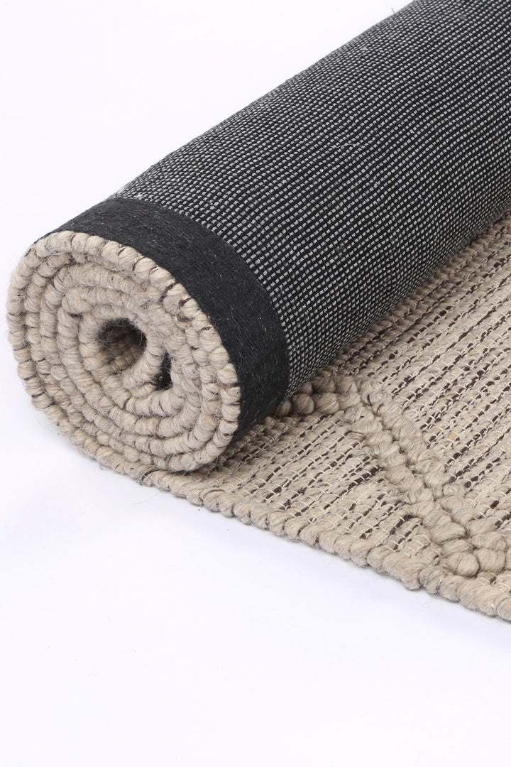 Goa Aztec Wool Blend Ash Rug (No Tassel) - DLB Furniture