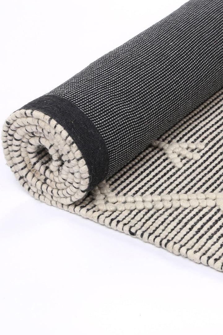 Goa Aztec Wool Blend Cream Rug (No Tassel) - DLB Furniture