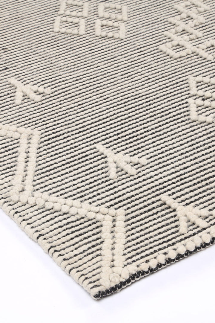 Goa Aztec Wool Blend Cream Rug (No Tassel) - DLB Furniture
