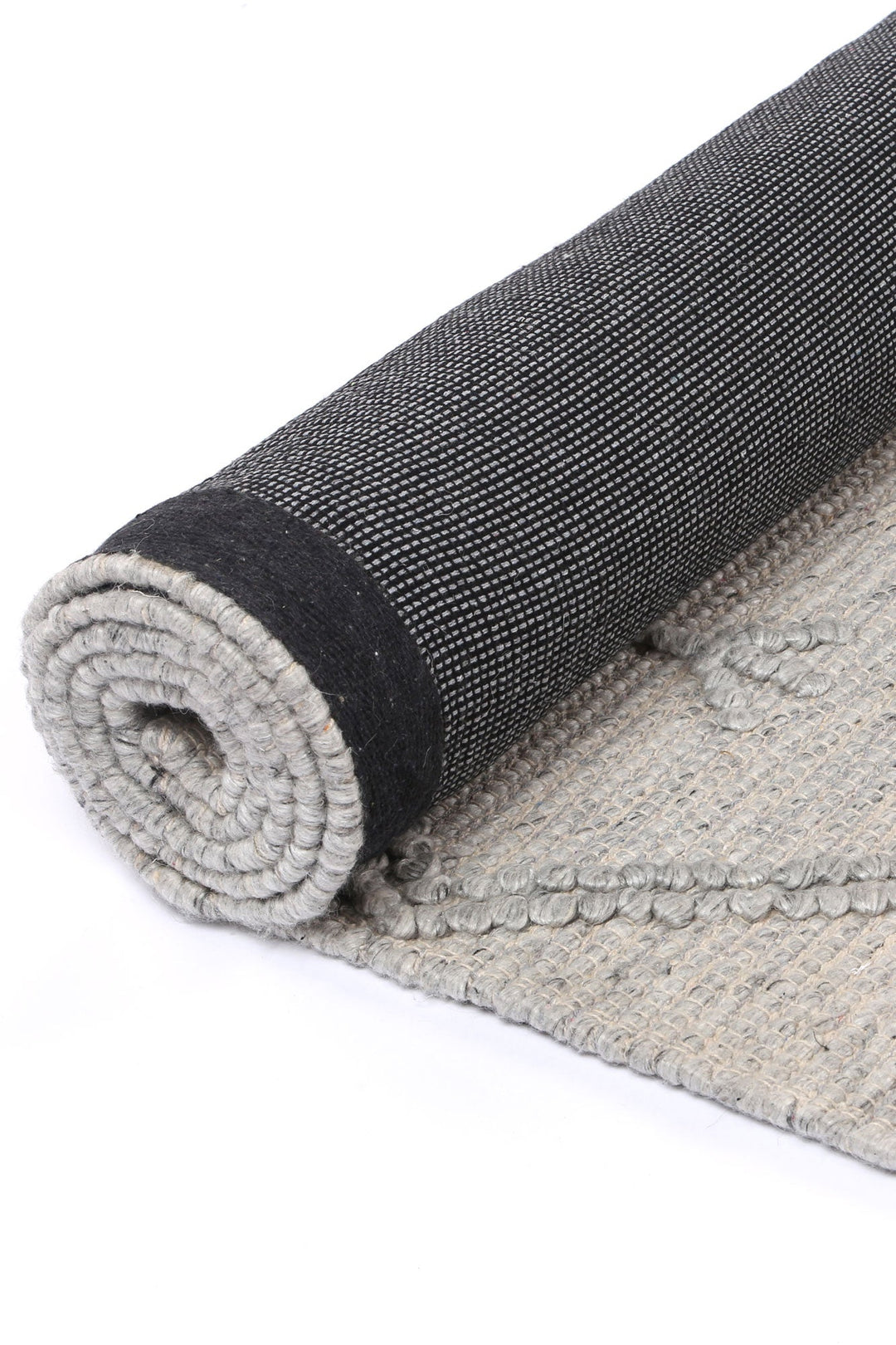 Goa Aztec Wool Blend Grey Rug (No Tassel) - DLB Furniture
