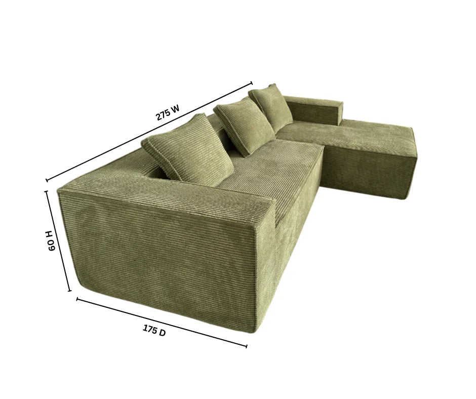 Greenland L Shape Sofa - Green - DLB Furniture