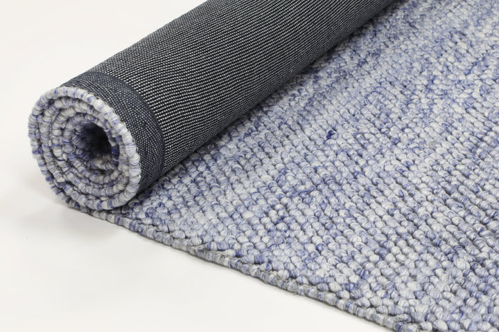 Harlow Loopy Blue Wool Blend Rug - DLB Furniture