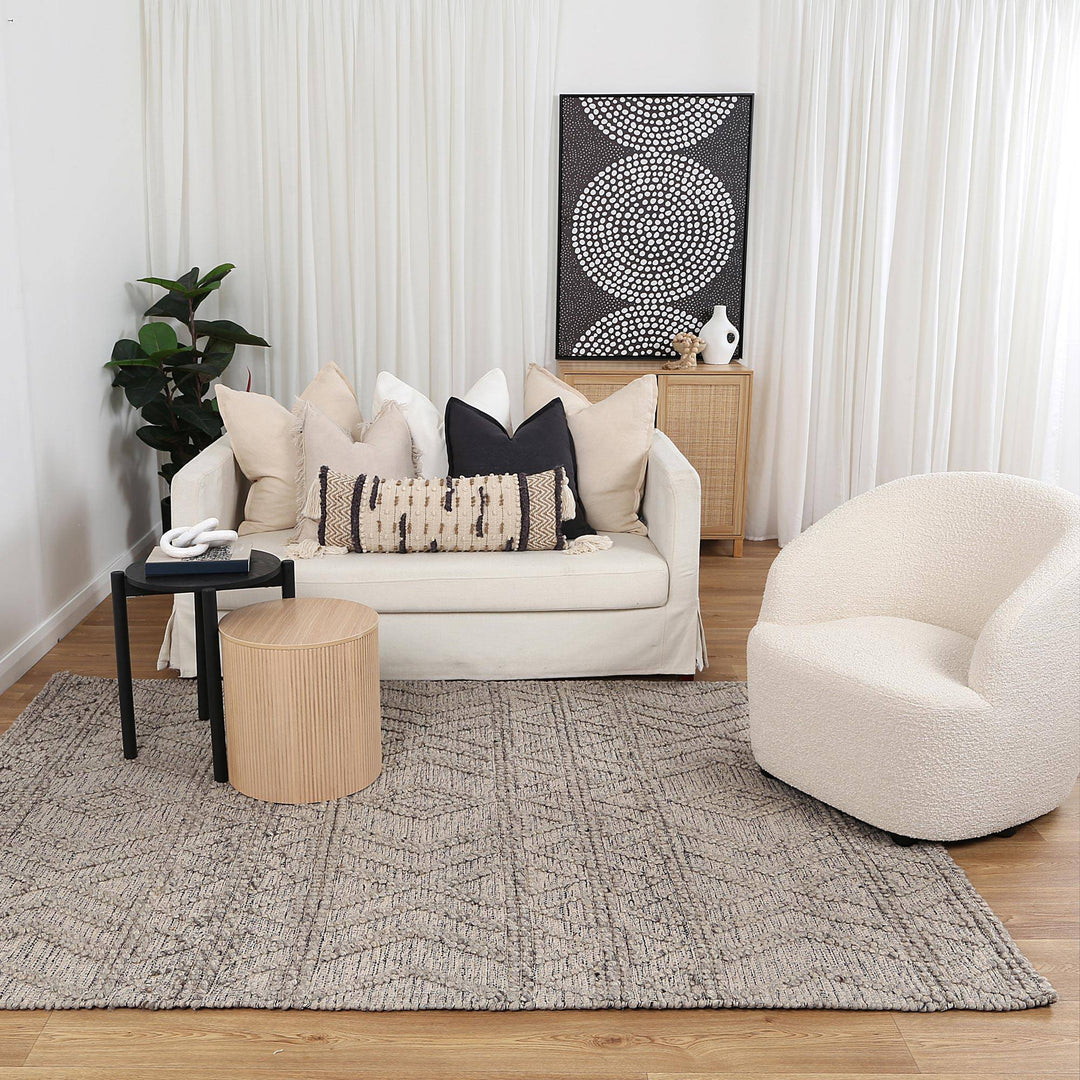 Himalaya Lattice Tribal Ash Wool Rug - DLB Furniture