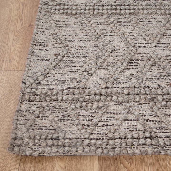 Himalaya Lattice Tribal Ash Wool Rug - DLB Furniture