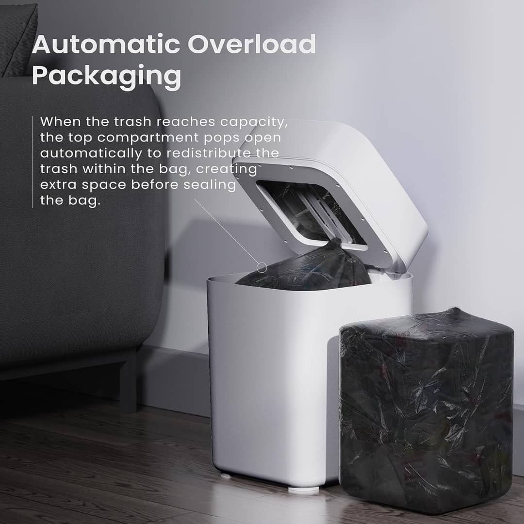 Automatic Smart Trash Can with Sensor for Self-Packaging and Bag Changing - DLB Furniture