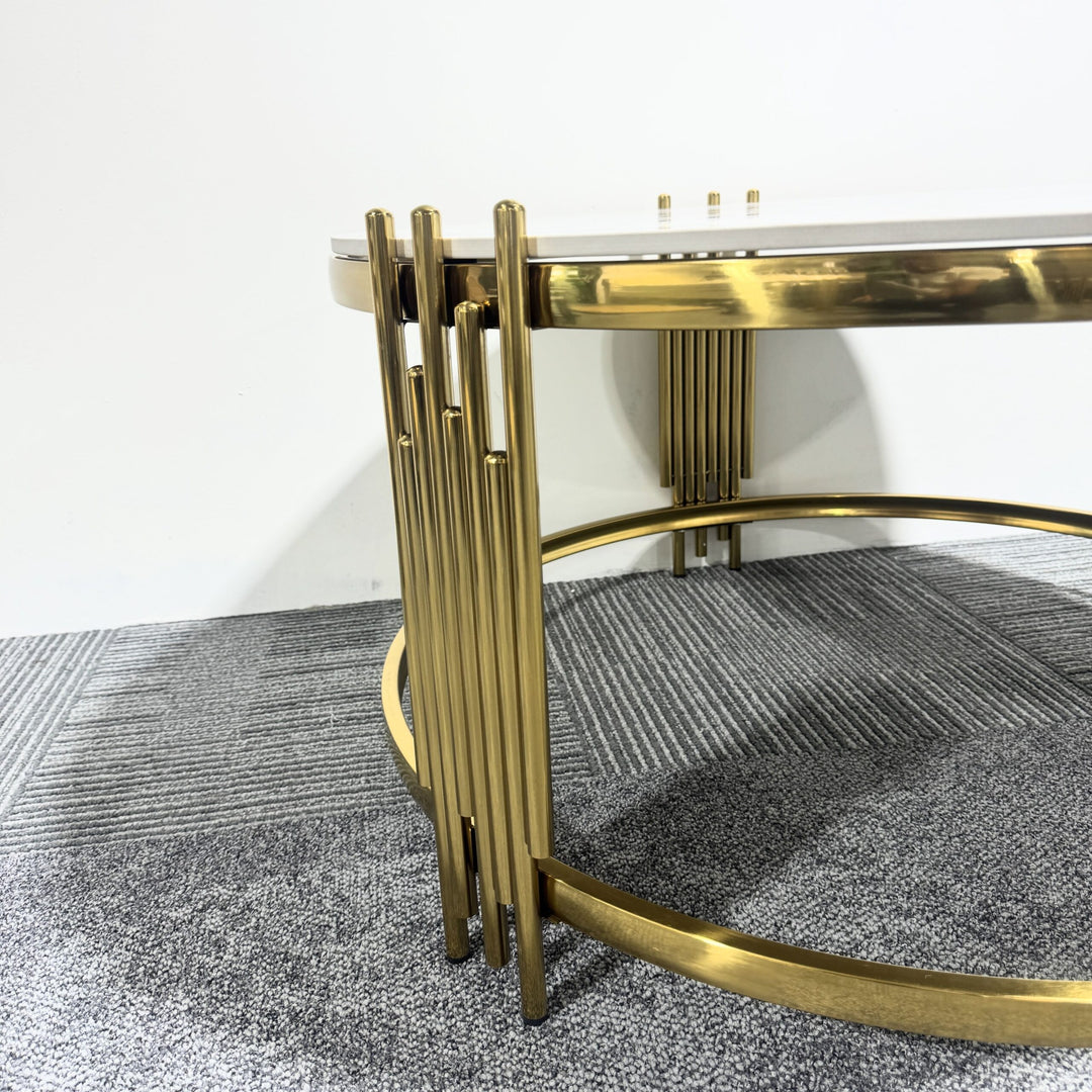 Oslo Round Coffee Table With Sintered Stone Top