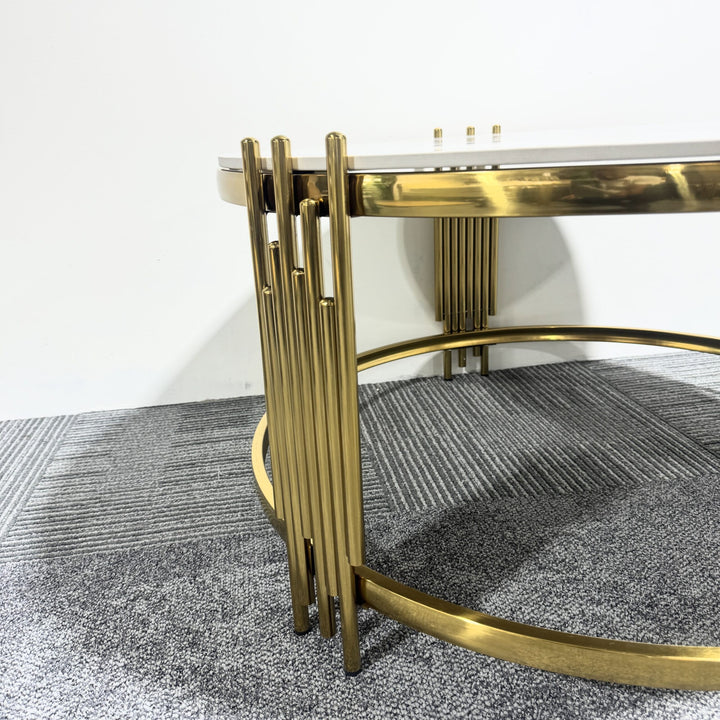 Oslo Round Coffee Table With Sintered Stone Top