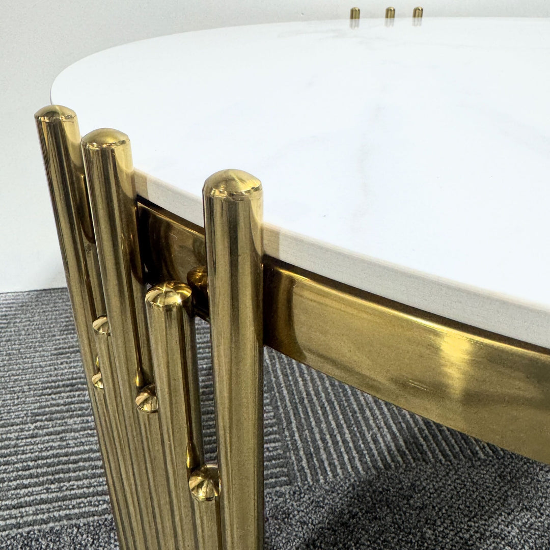 Oslo Round Coffee Table With Sintered Stone Top