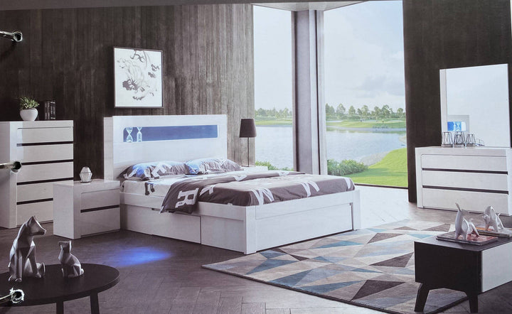 Prada Glossy White Double Bed