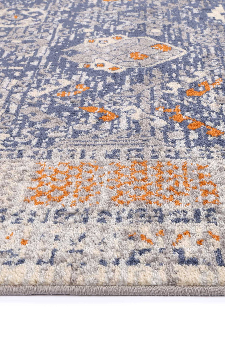 Inca Santiago Blue & Cream Contemporary Rug - DLB Furniture