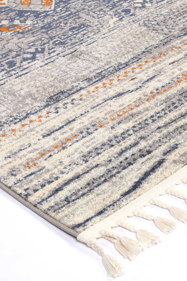 Inca Santiago Blue & Cream Contemporary Rug - DLB Furniture
