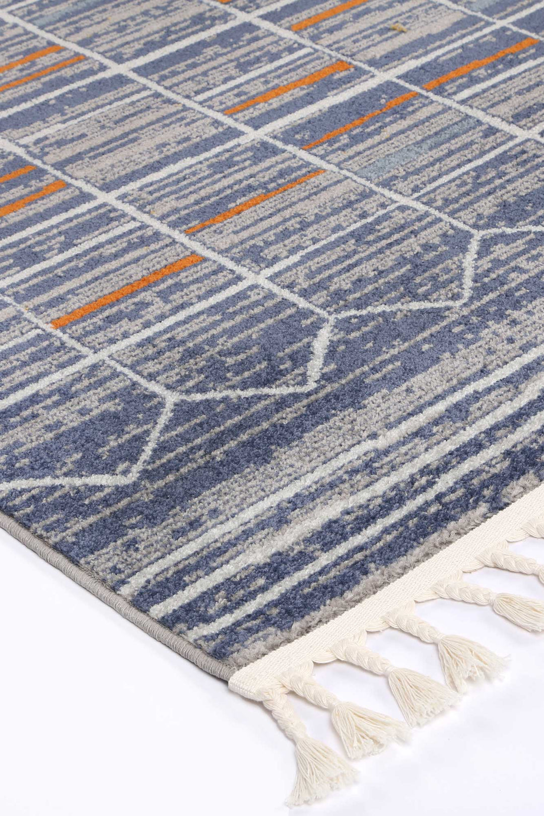 Inca Talca Blue & Orange Contemporary Rug - DLB Furniture