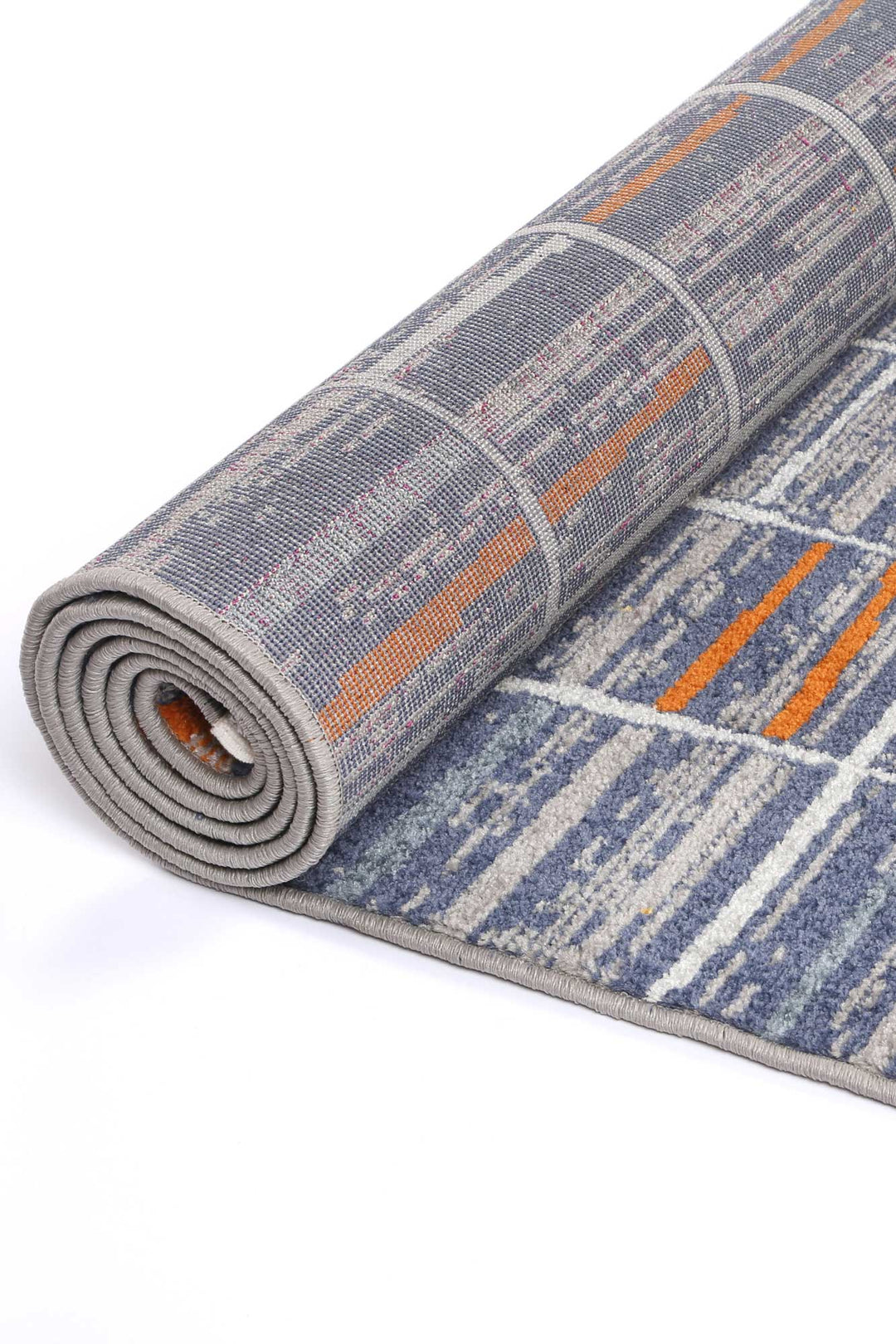 Inca Talca Blue & Orange Contemporary Rug - DLB Furniture