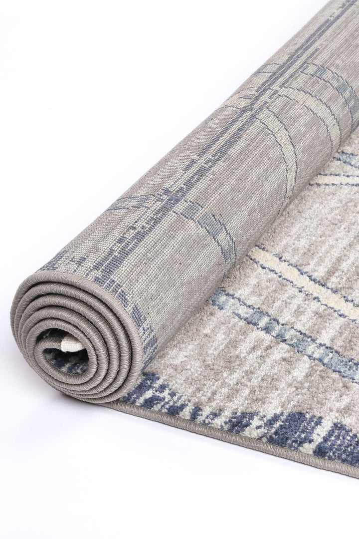 Inca Tupzia Blue & Grey Contemporary Rug - DLB Furniture
